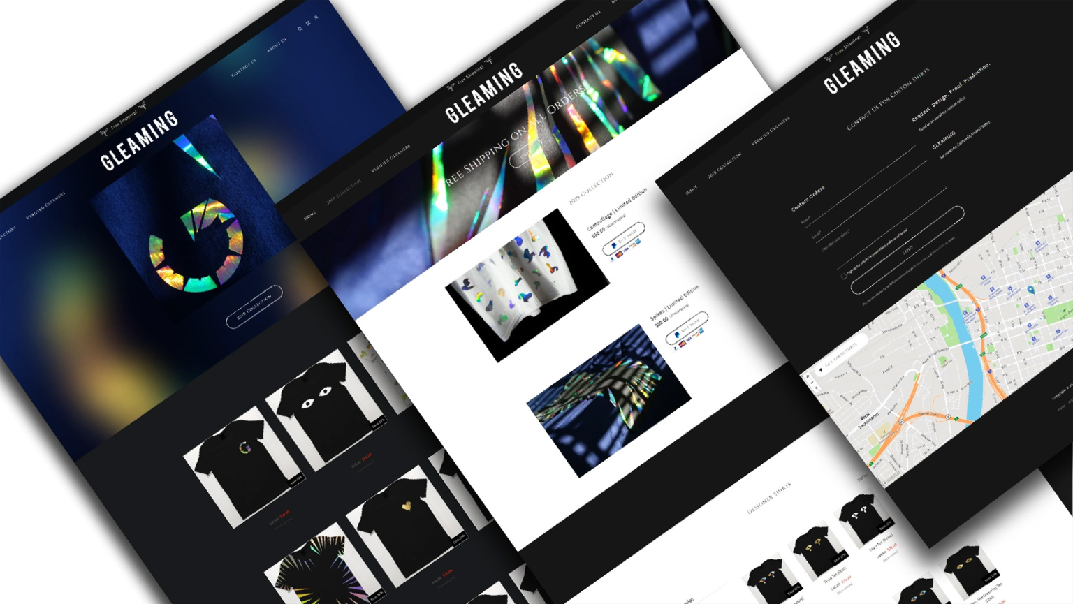 Gleaming Apparel E-Commerce Website Design Display