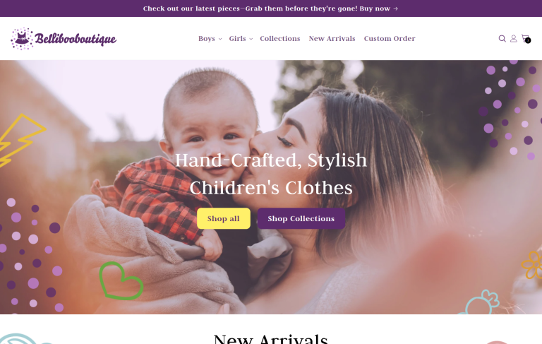 Bellibooboutique shopify website redesign by Vicente