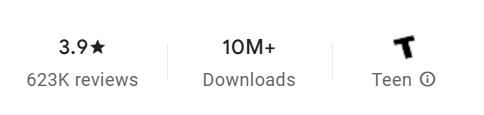 Polybuzz AI Chat in the Google Play Store with 10 million downloads